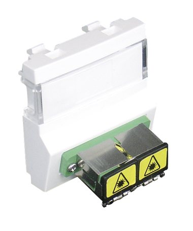 Módulo con Adaptador para Conectores de Fibra Óptica SC APC Duplex - 2 Módulos