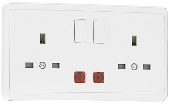 Doble Base Inglesa Monobloc con Interruptor y Piloto de Señalización