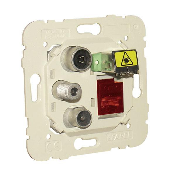 Toma Múltiple R - TV - SAT - RJ45 Cat. 6 UTP - FO SC-APC Estrella