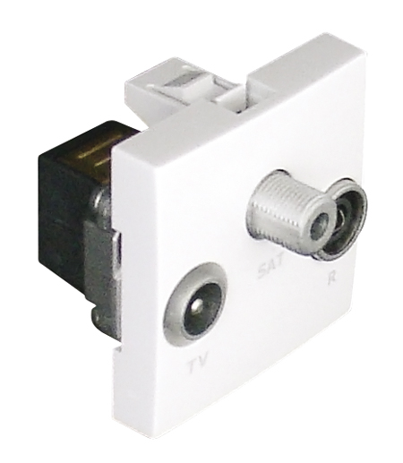 R - TV - SAT Socket Star Connection - 2 Modules