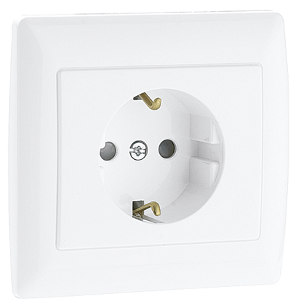 Monoblock Safety Earth Socket (Schuko Type) with Screwless Terminals